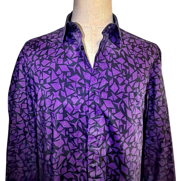 Versace Collection Geometric Cotton Shirt | 17” / 43 | Italian Statement - Picture 7 of 15